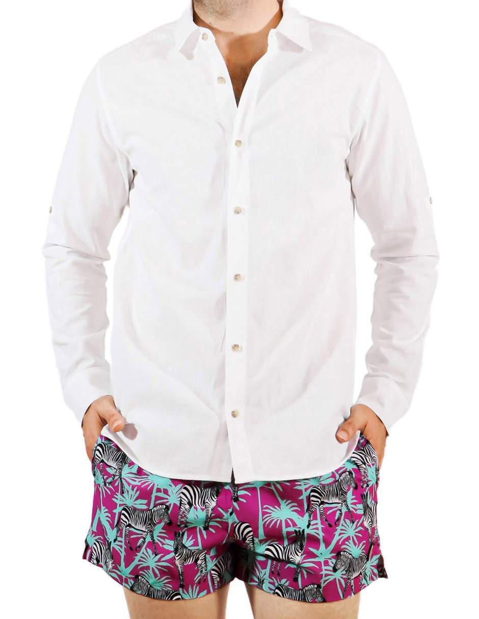 Camisa playa manga larga para hombre 6