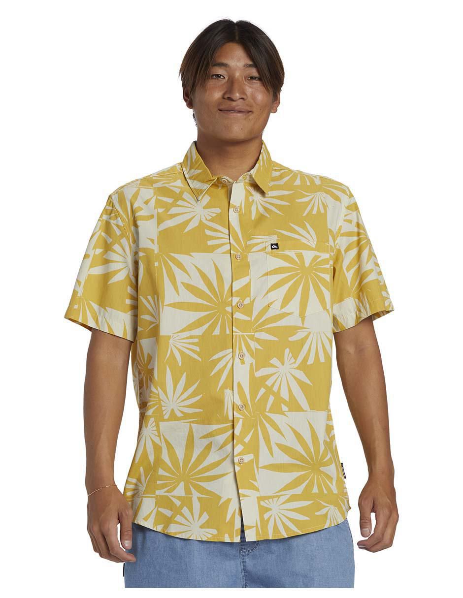 Camisa casual Quiksilver de algodón manga corta para hombre