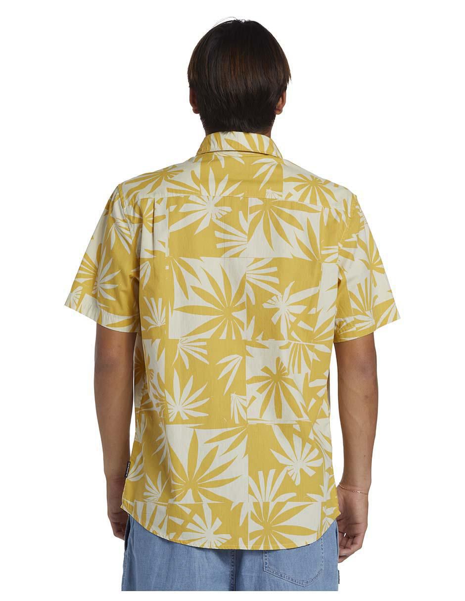 Camisa casual Quiksilver de algodón manga corta para hombre