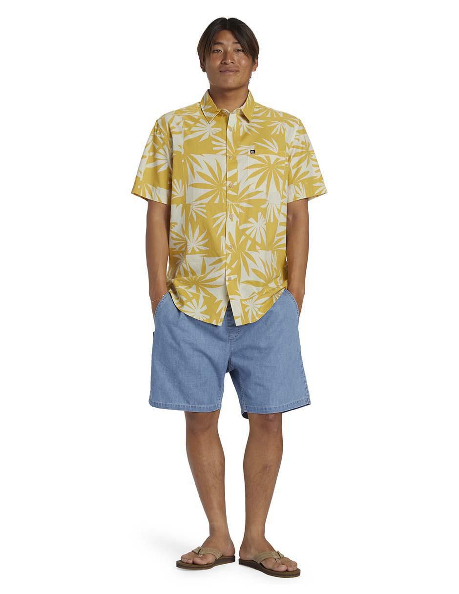 Camisa casual Quiksilver de algodón manga corta para hombre