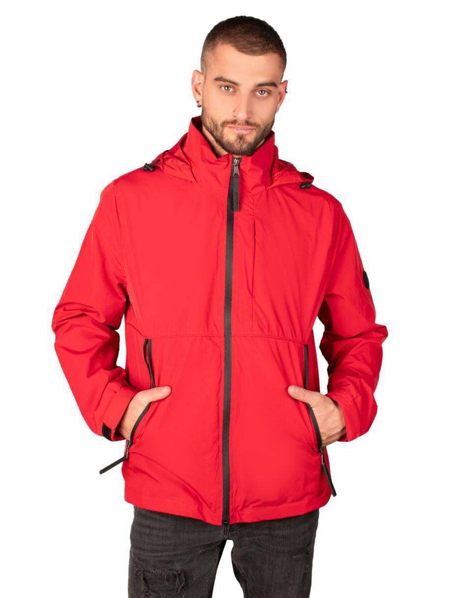 Chamarra casual impermeable con capucha para hombre 1