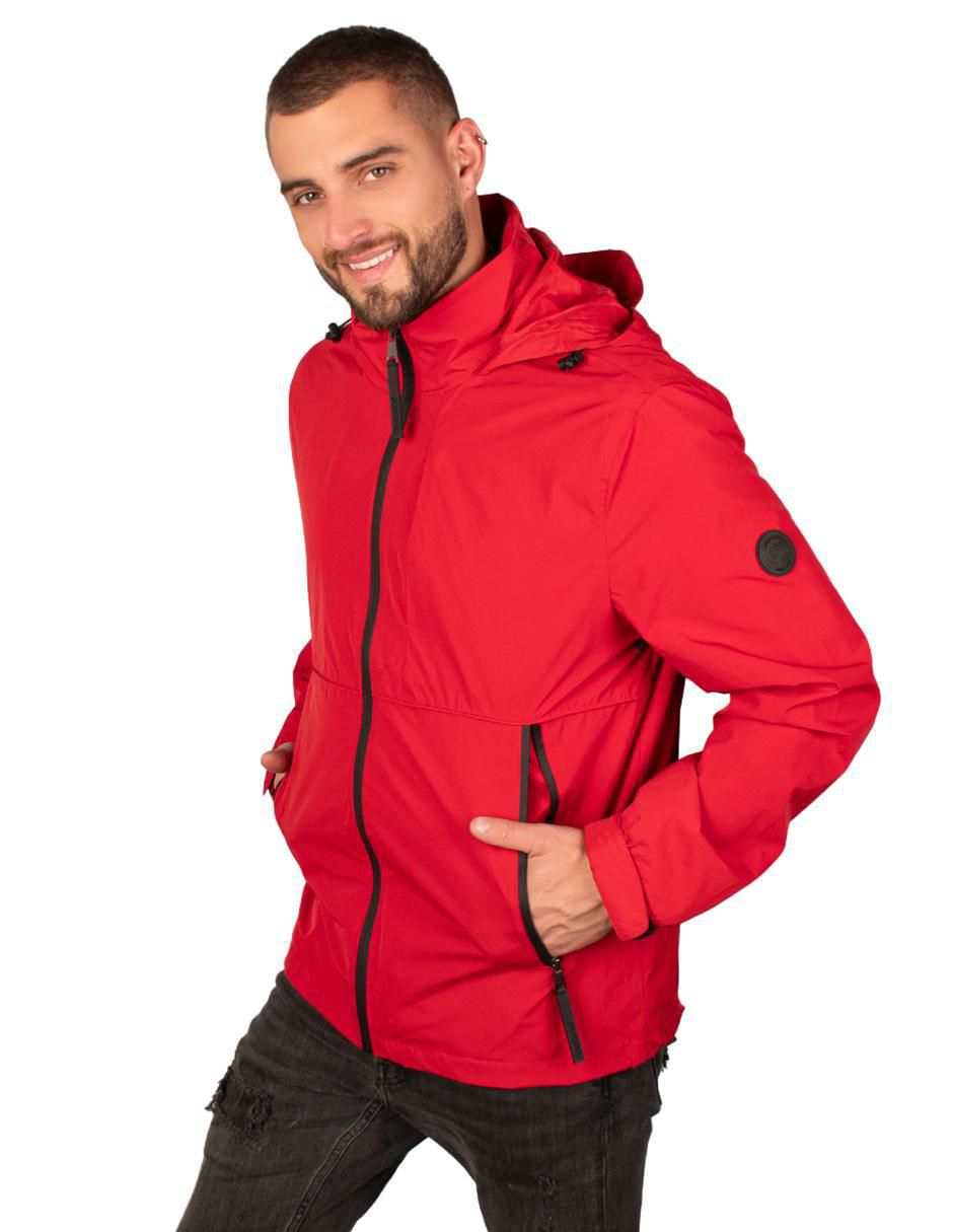 Chamarra casual impermeable con capucha para hombre 4