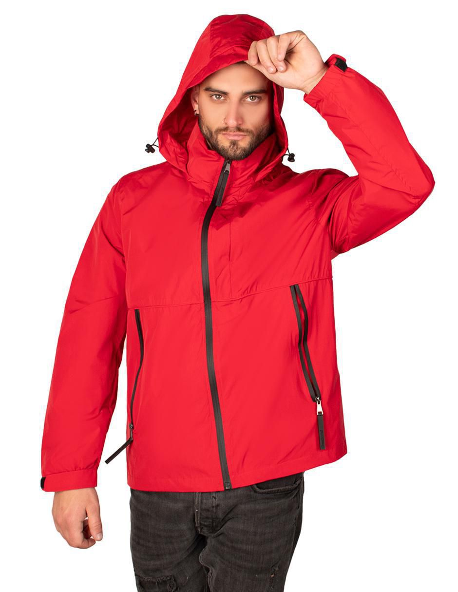 Chamarra casual impermeable con capucha para hombre 3