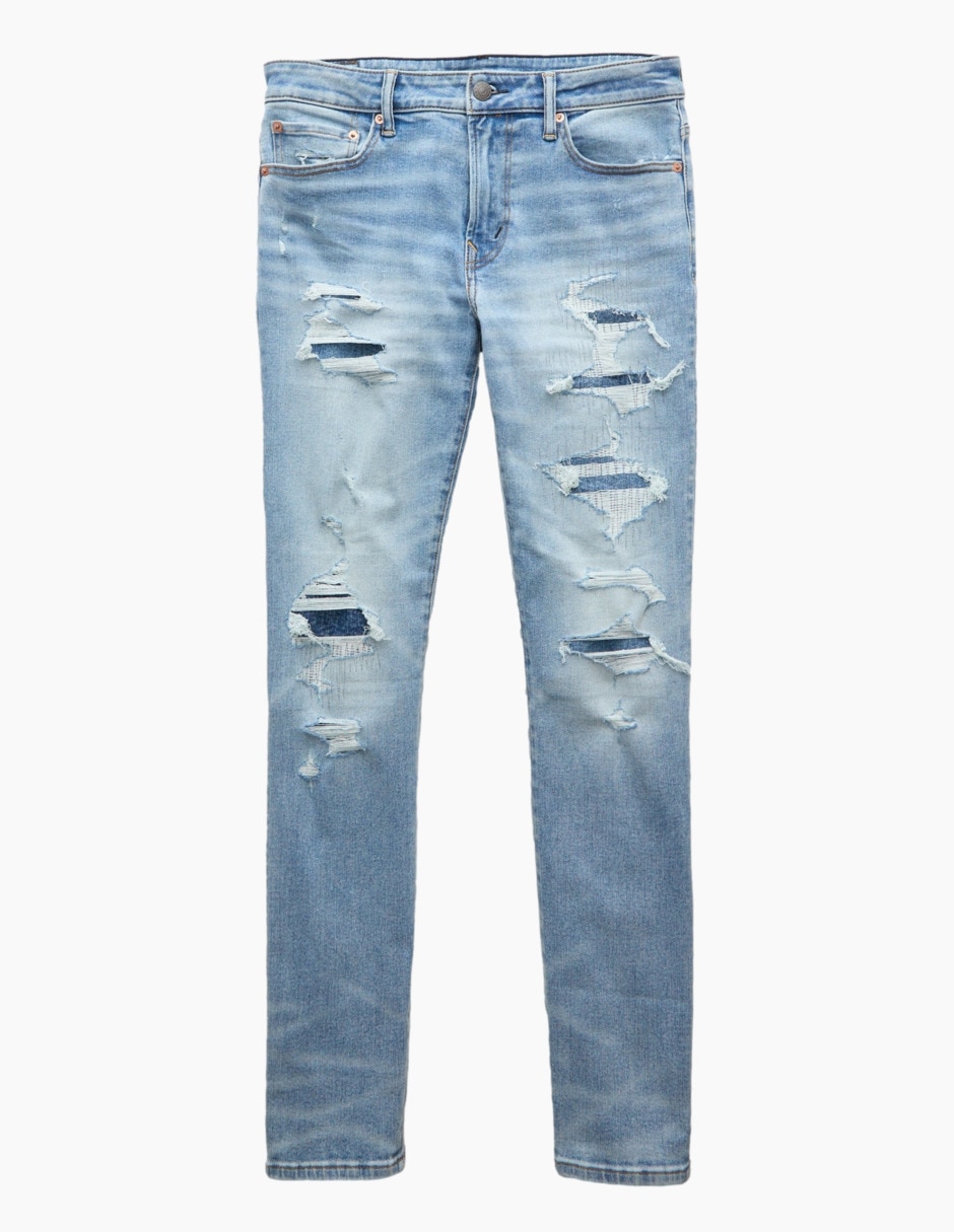 Jeans skinny American Eagle Athletic lavado claro para hombre