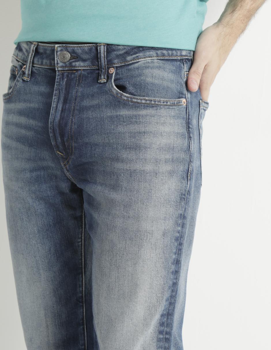 Jeans straight American Eagle lavado stone wash para hombre