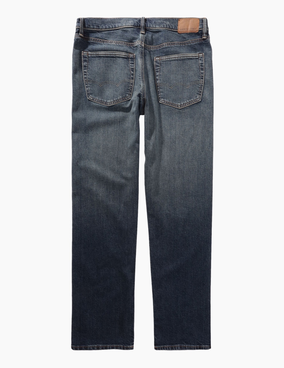 Jeans straight lavado obscuro para hombre