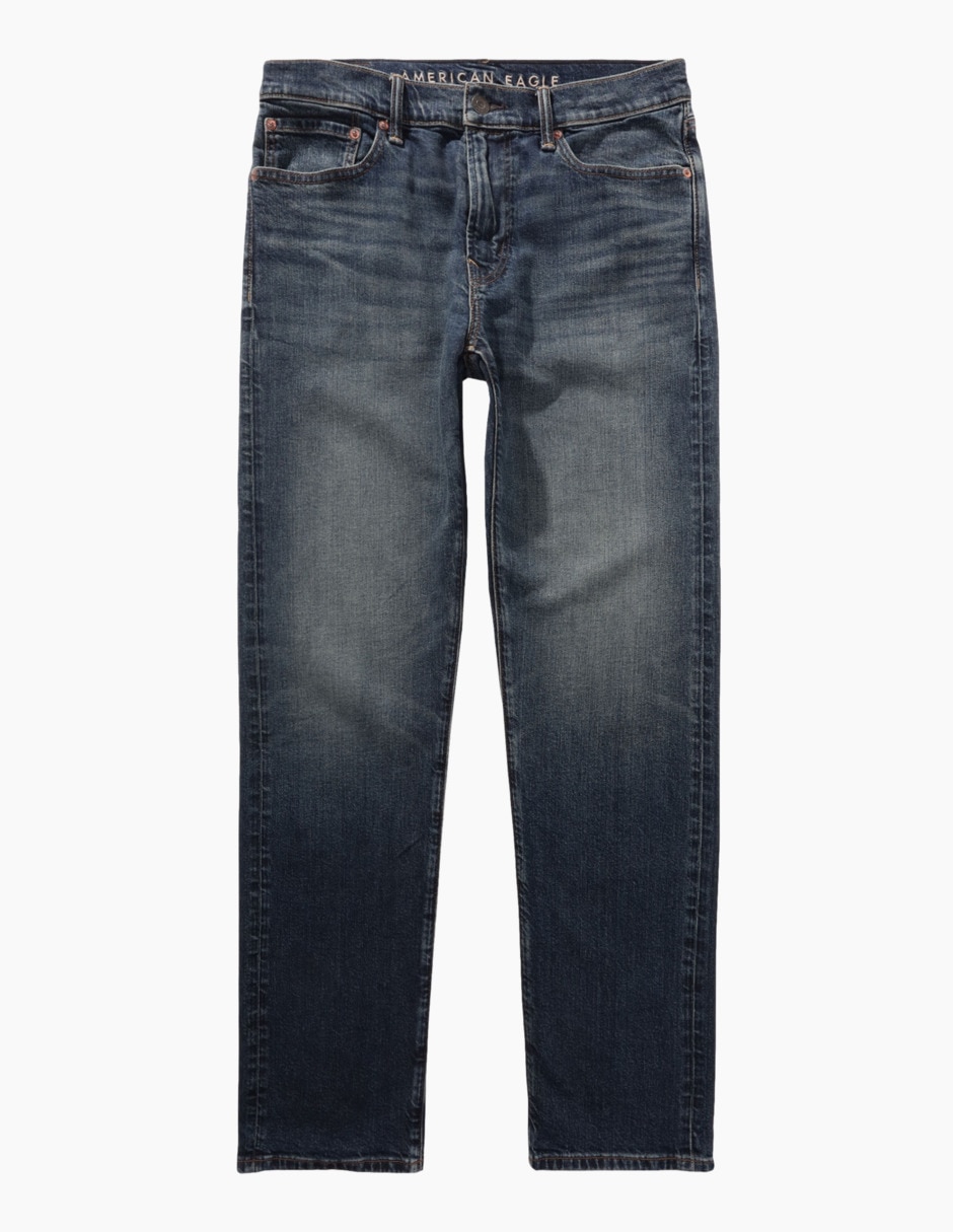 Jeans straight lavado obscuro para hombre