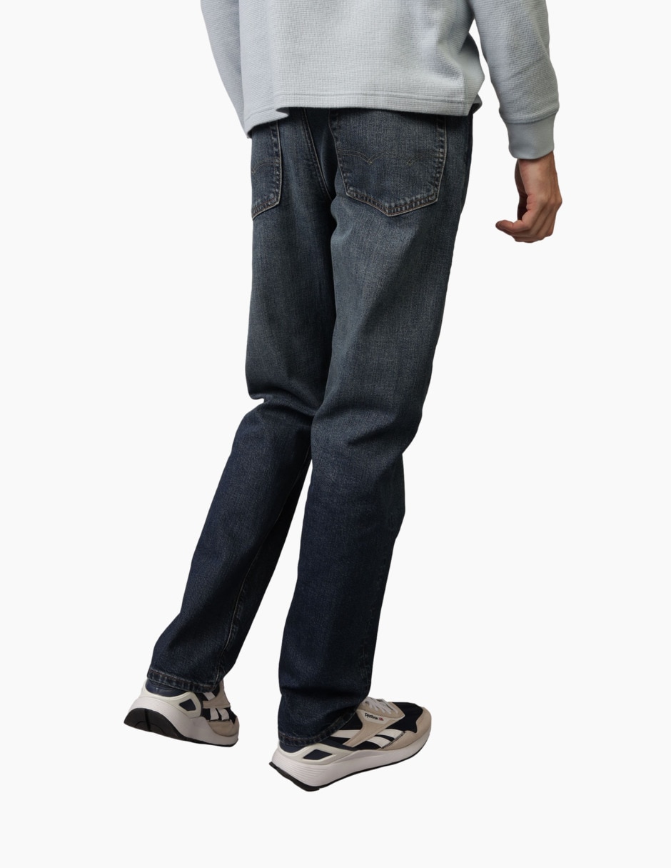 Jeans straight lavado obscuro para hombre