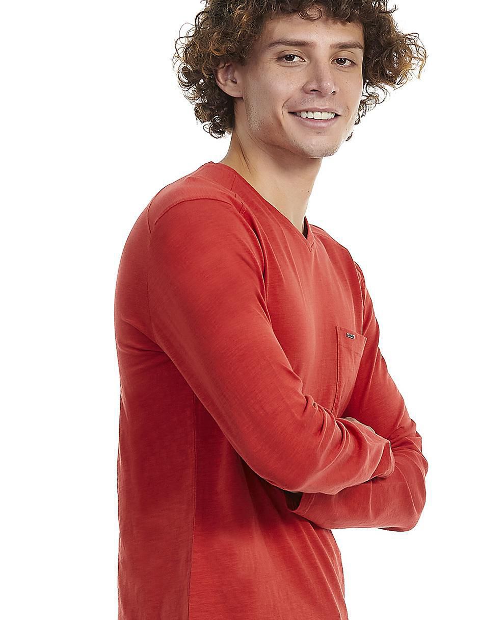Playera cuello V para hombre