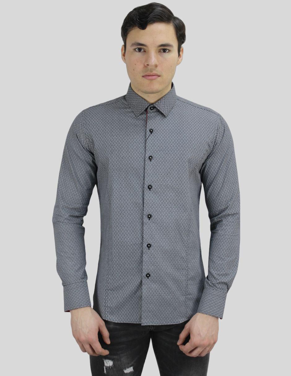 Camisa formal de algodón manga larga para hombre 1