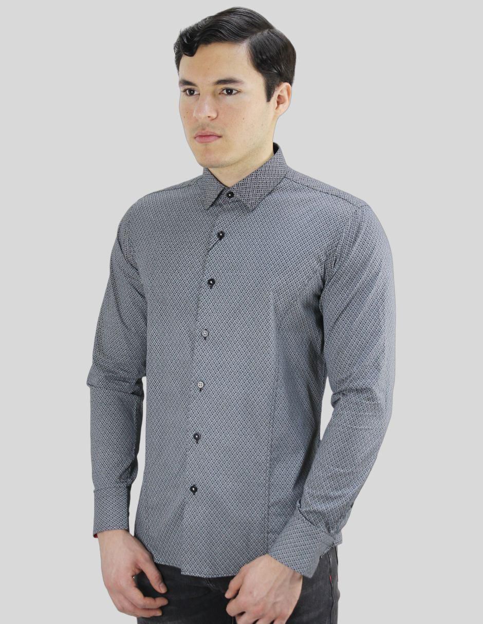 Camisa formal de algodón manga larga para hombre 2
