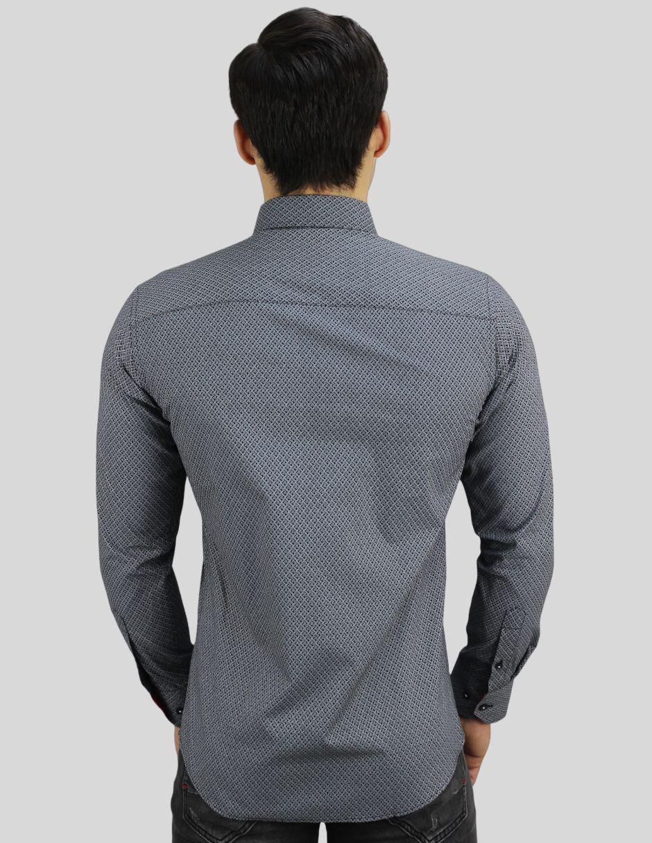 Camisa formal de algodón manga larga para hombre 4