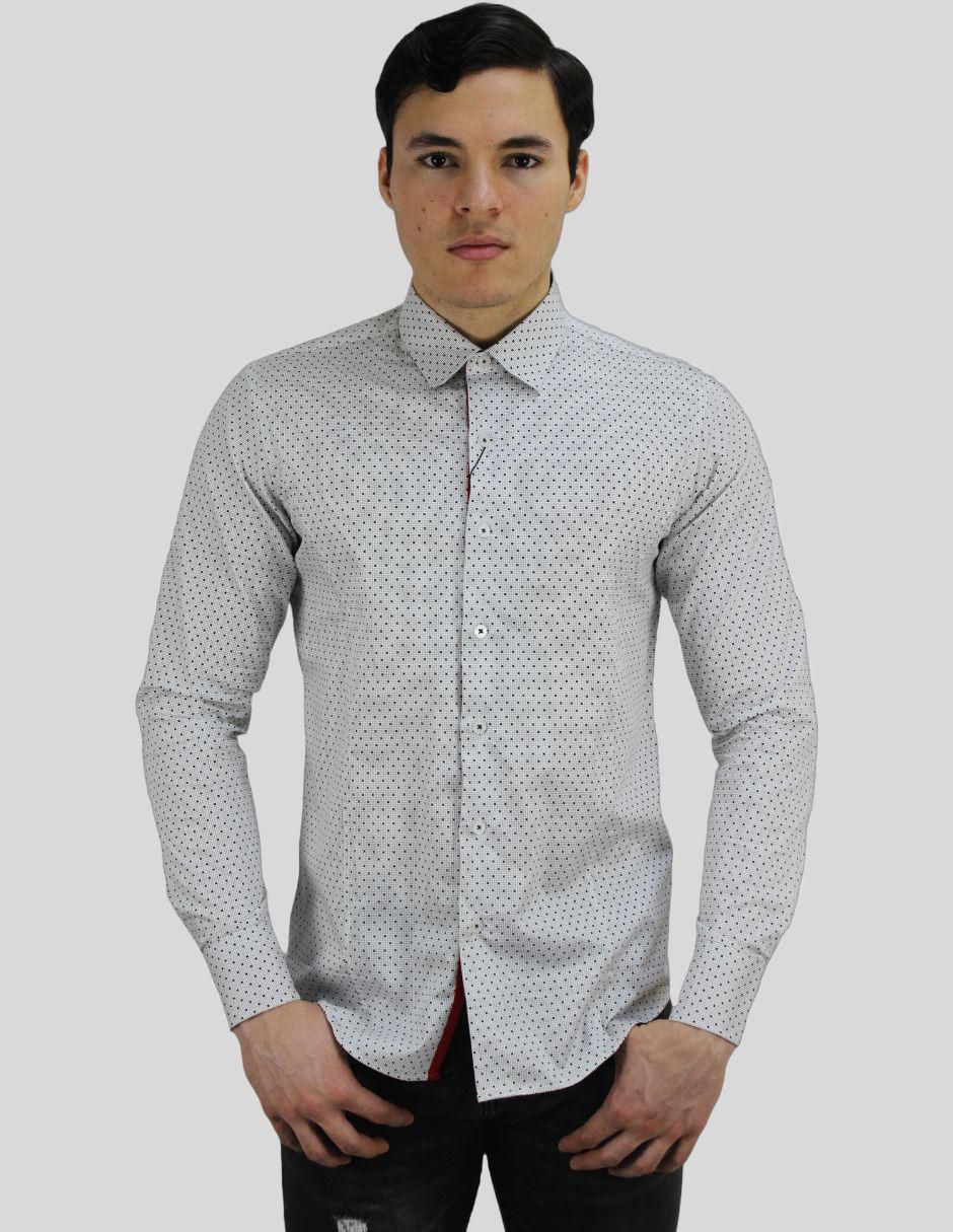 Camisa formal de algodón manga larga para hombre