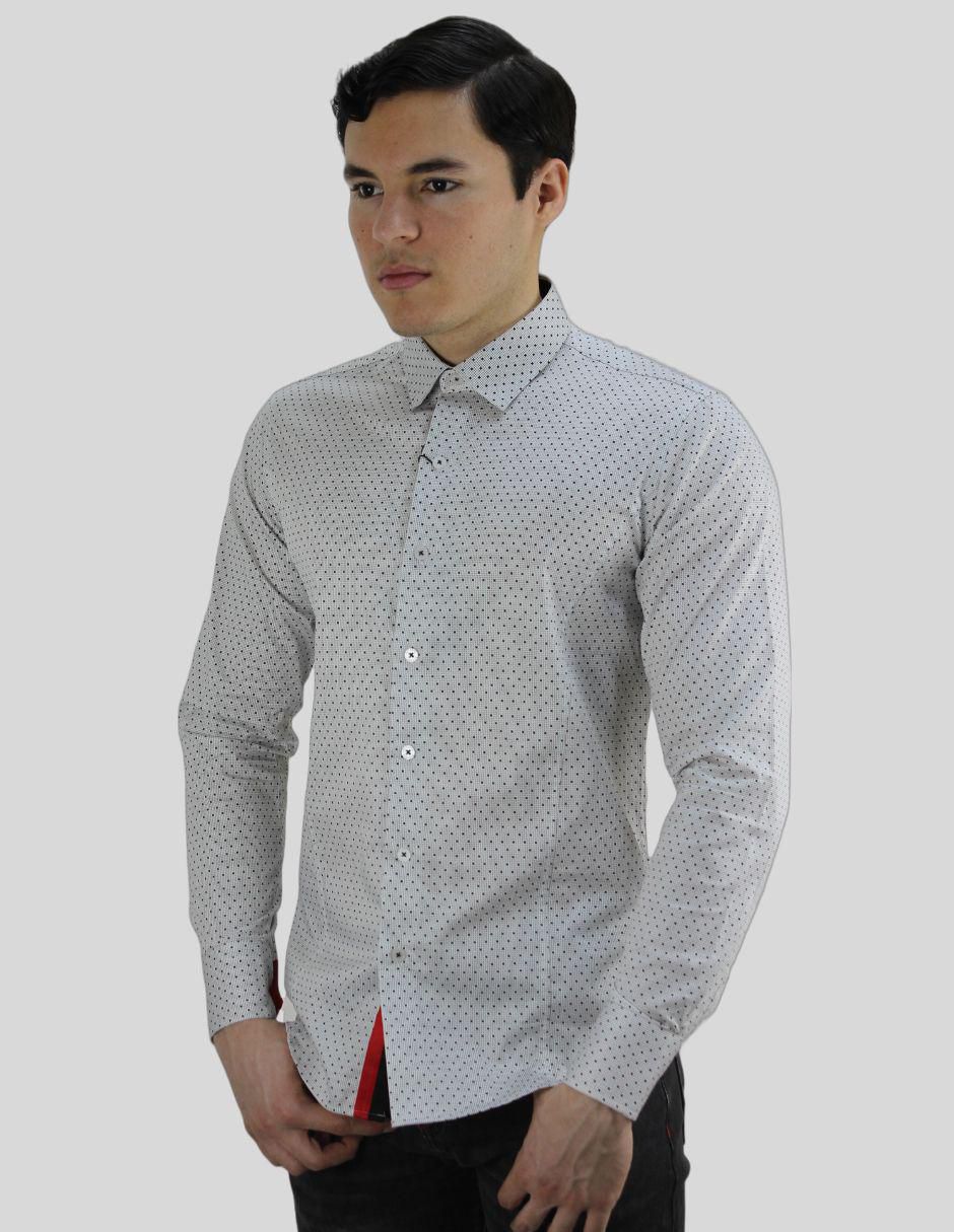 Camisa formal de algodón manga larga para hombre