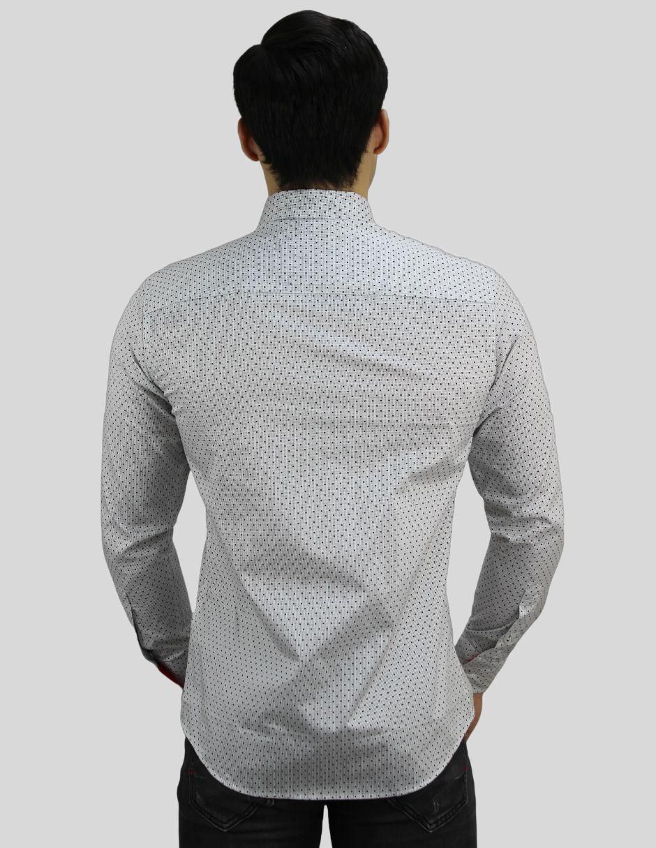 Camisa formal de algodón manga larga para hombre