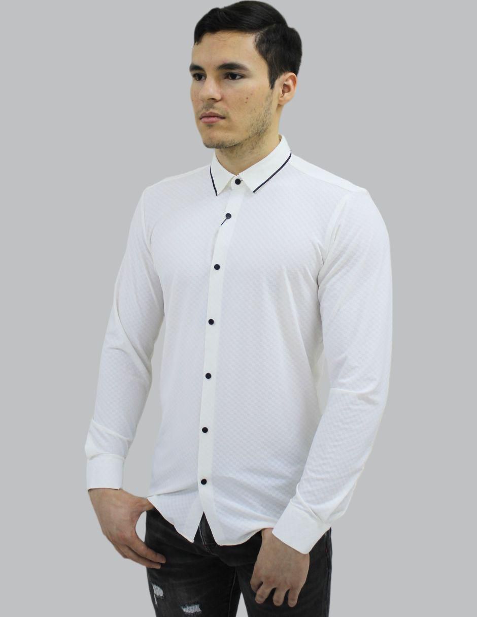 Camisa formal manga larga para hombre 4