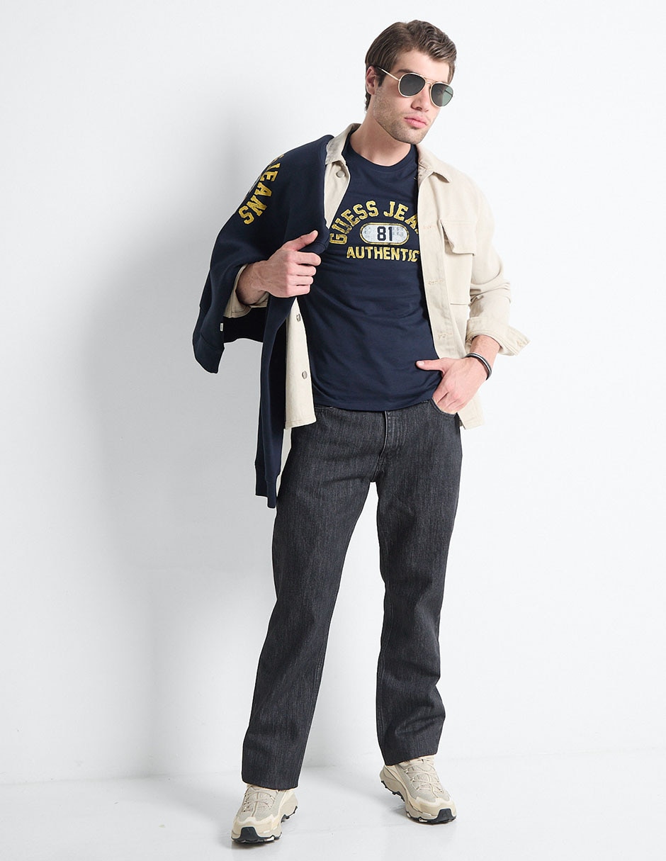 Jeans slim lvado obscuro para hombre 3
