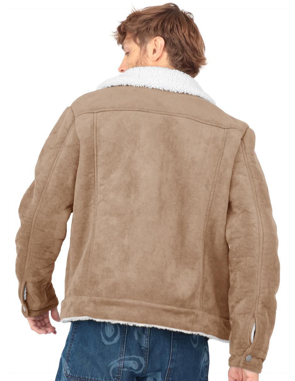Chamarra casual de gamuza con bolsillos para hombre 4