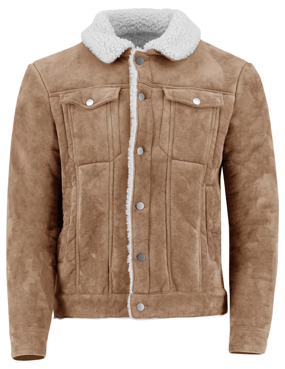 Chamarra casual de gamuza con bolsillos para hombre 5