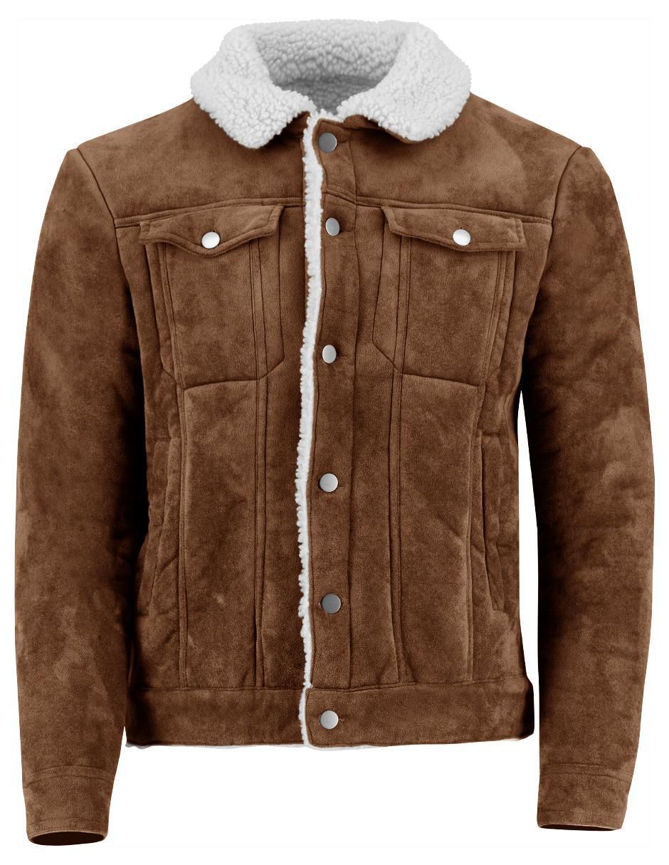 Chamarra casual Roosevelt de gamuza con bolsillos para hombre