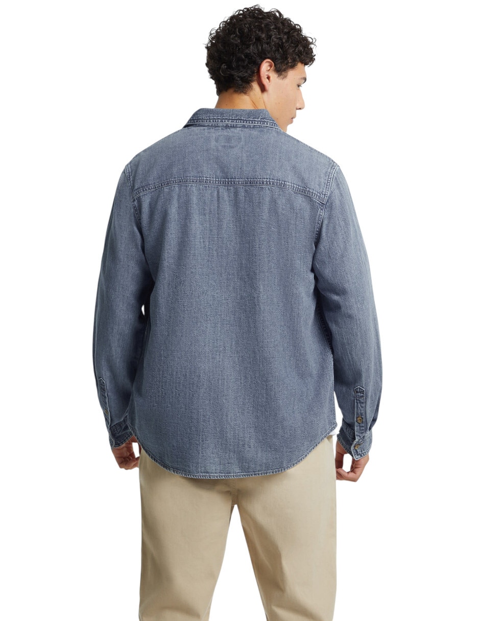 Camisa casual de algodón manga larga para hombre
