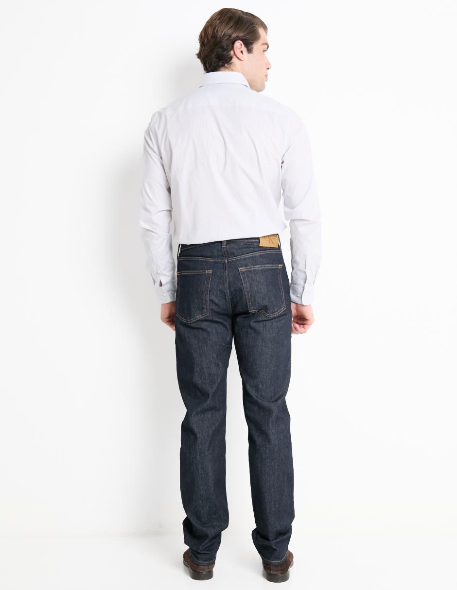 Jeans straight Calvin Klein lavado obscuro para hombre 2