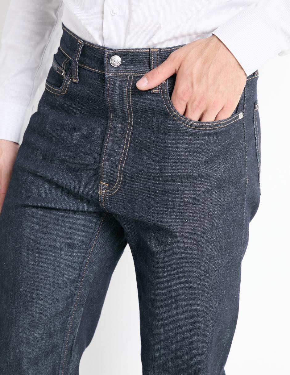 Jeans straight Calvin Klein lavado obscuro para hombre 4
