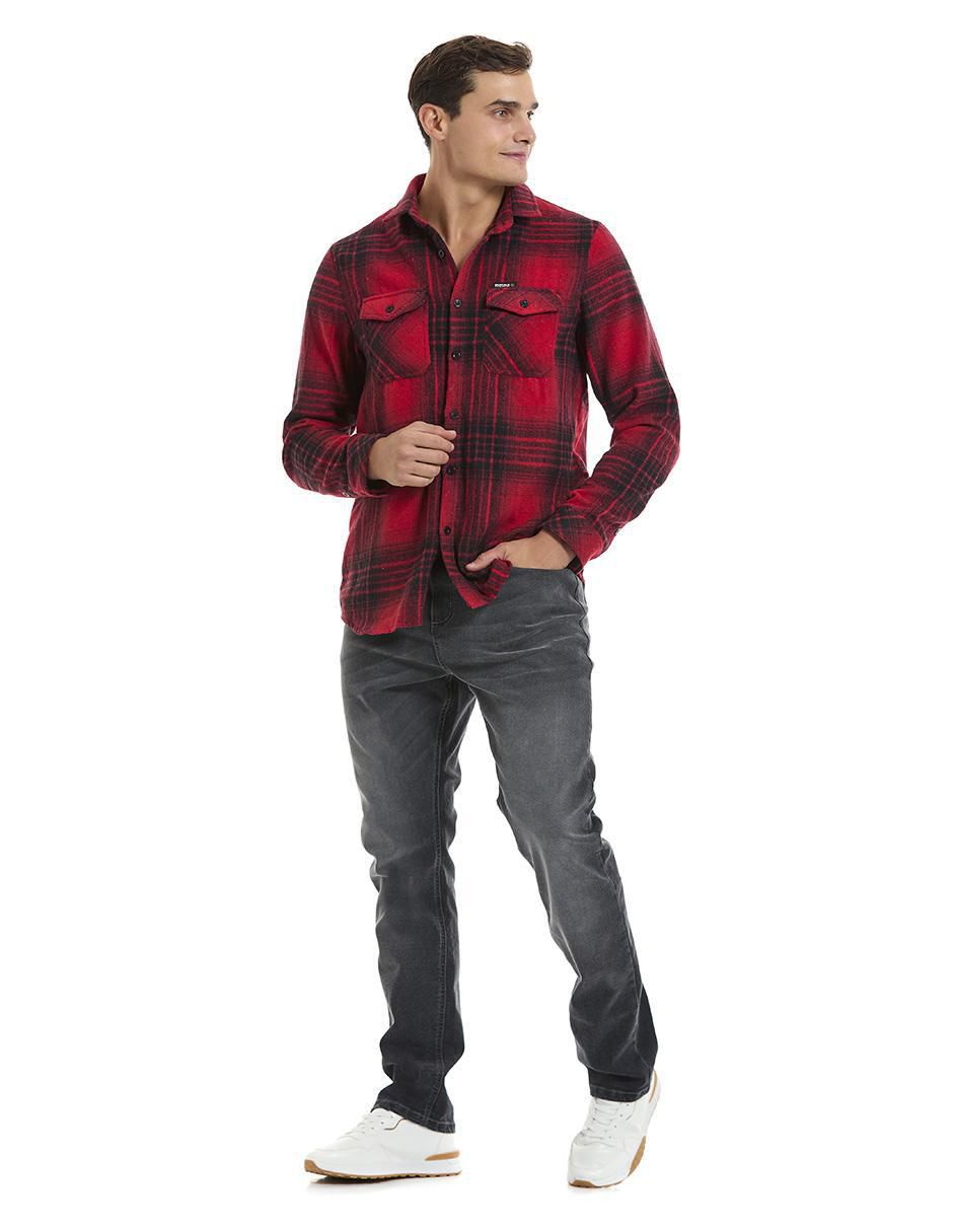Camisa casual manga larga para hombre 4