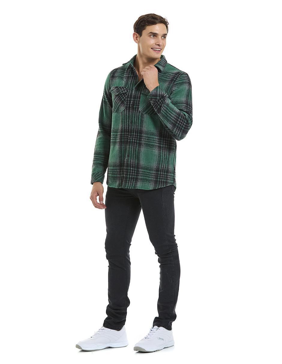 Camisa casual manga larga para hombre 5