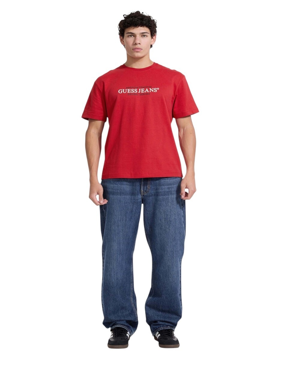 Playera guess jeans cuello redondo para hombre