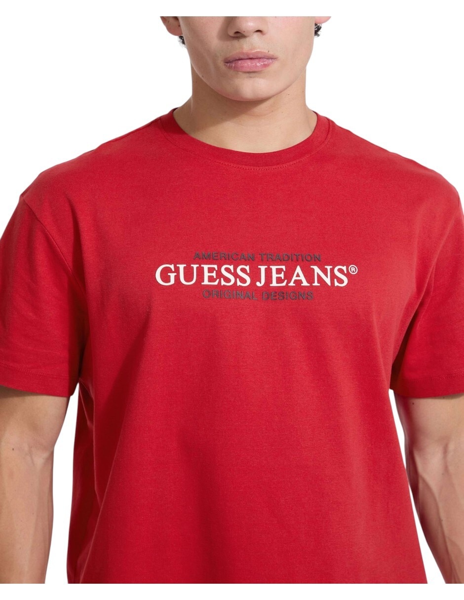 Playera guess jeans cuello redondo para hombre