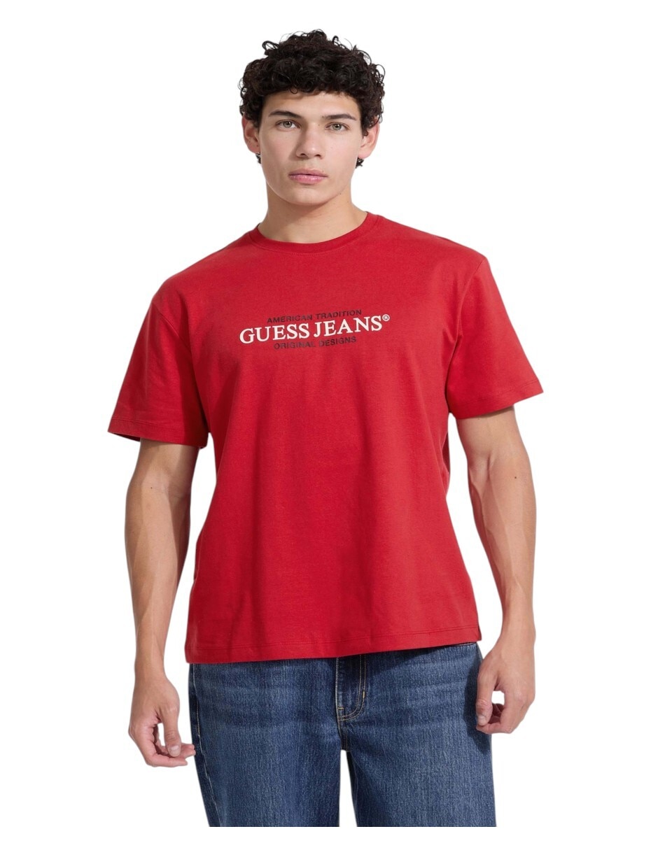 Playera guess jeans cuello redondo para hombre