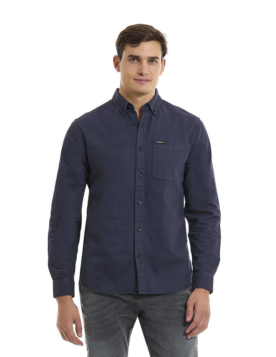 Camisa casual de algodón manga larga para hombre Camisa casual de algodón manga larga para hombre