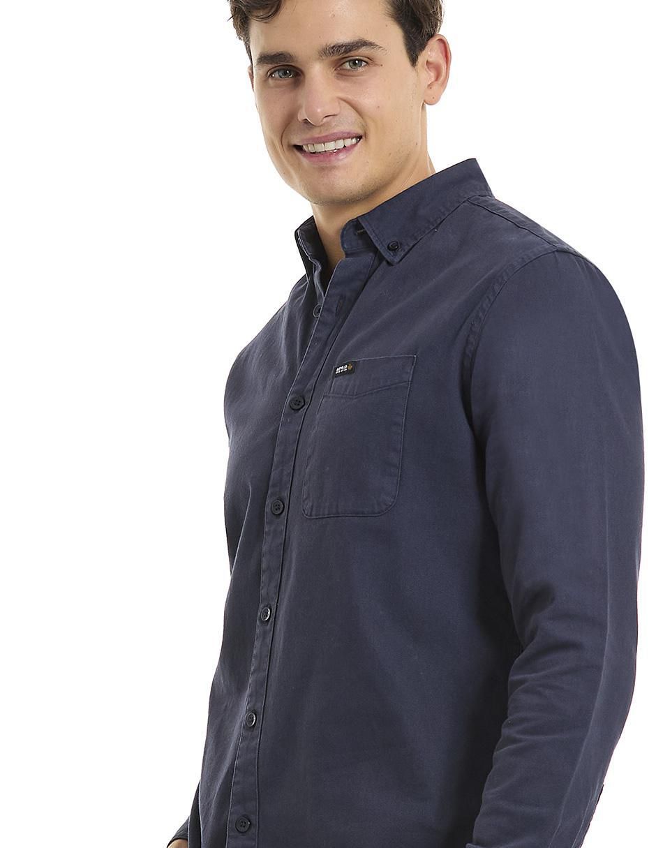 Camisa casual de algodón manga larga para hombre 4