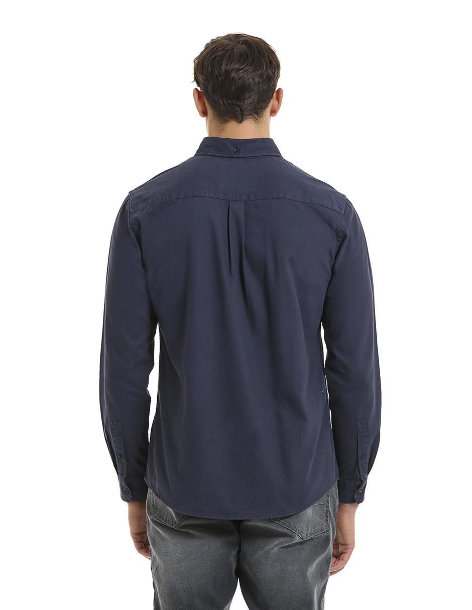 Camisa casual de algodón manga larga para hombre 6