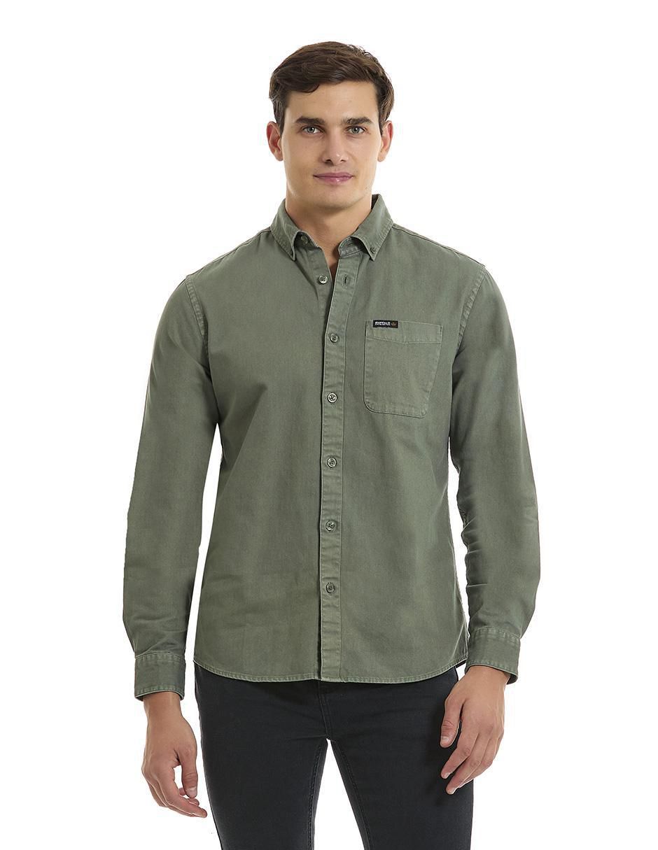 Camisa casual de algodón manga larga para hombre Camisa casual de algodón manga larga para hombre