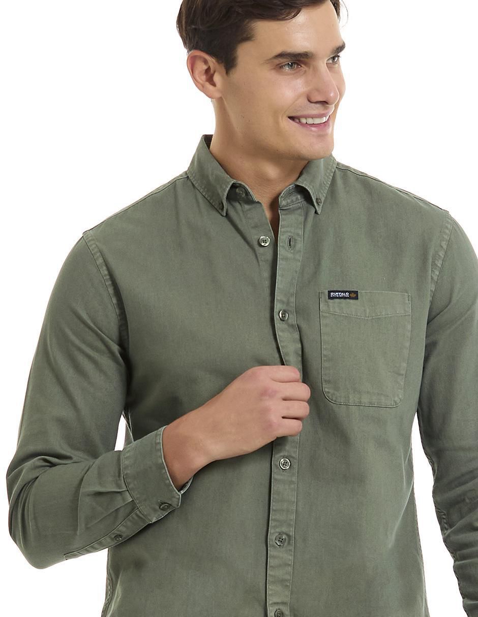 Camisa casual de algodón manga larga para hombre 5