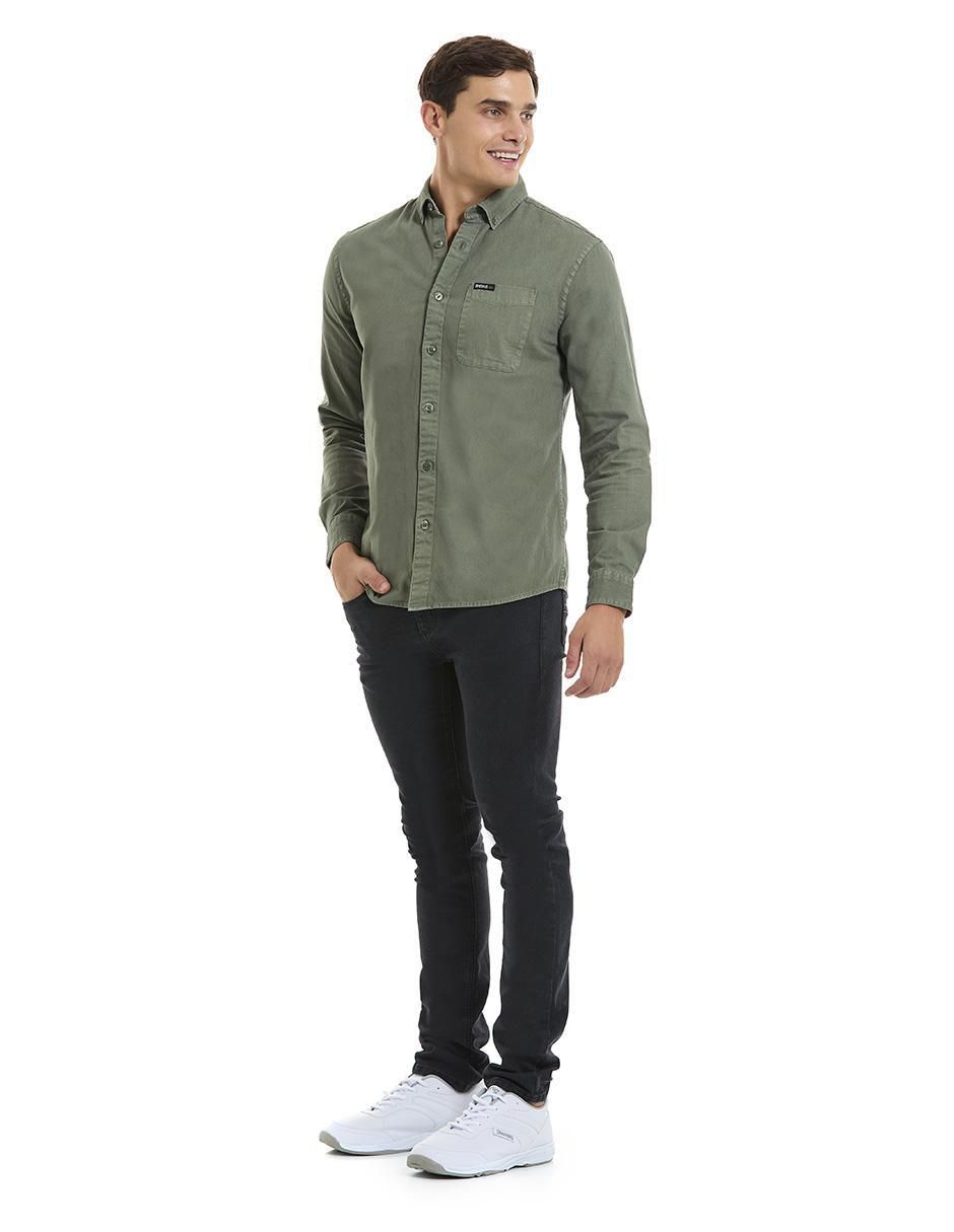 Camisa casual de algodón manga larga para hombre 4
