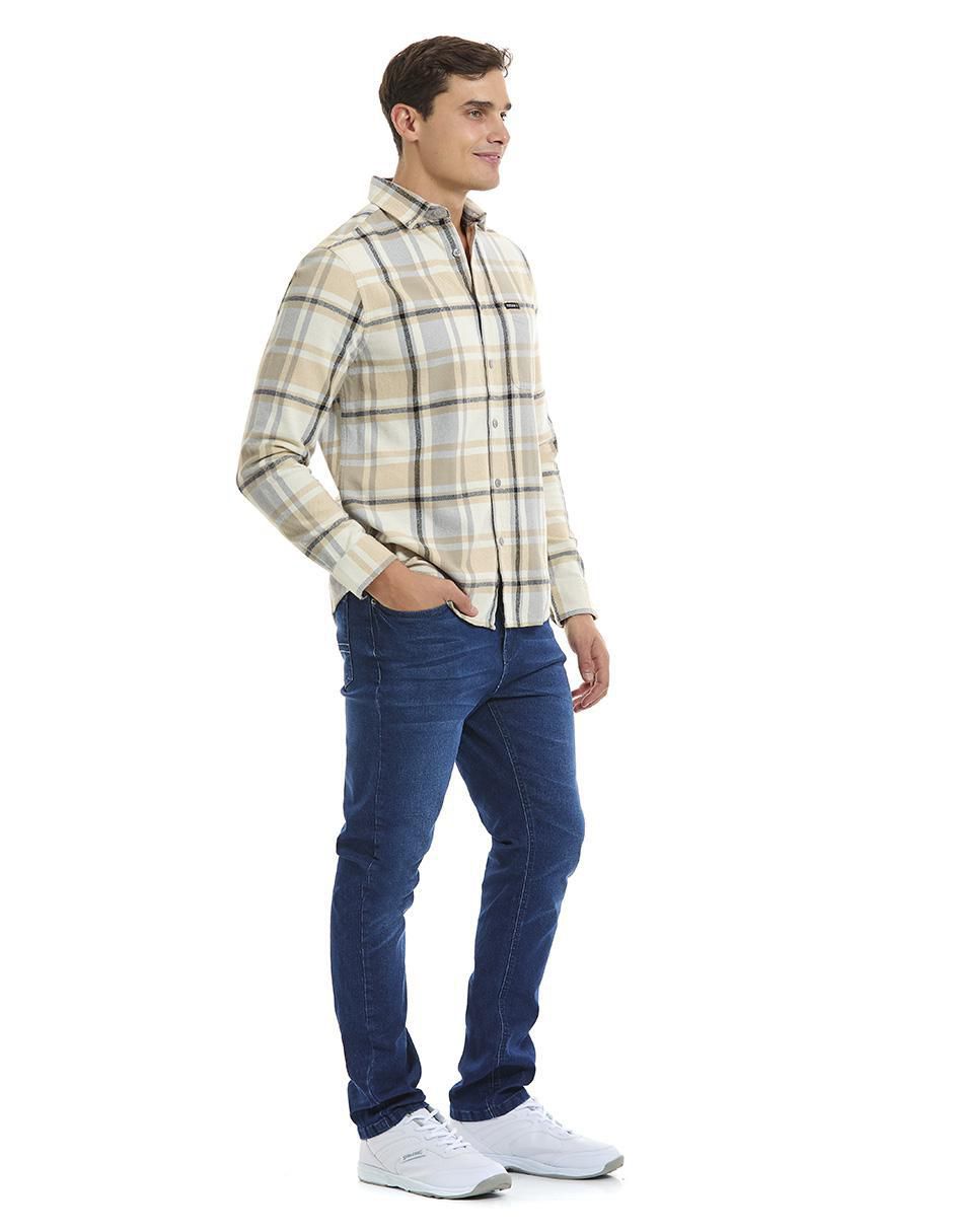 Camisa casual de algodón manga larga para hombre 4