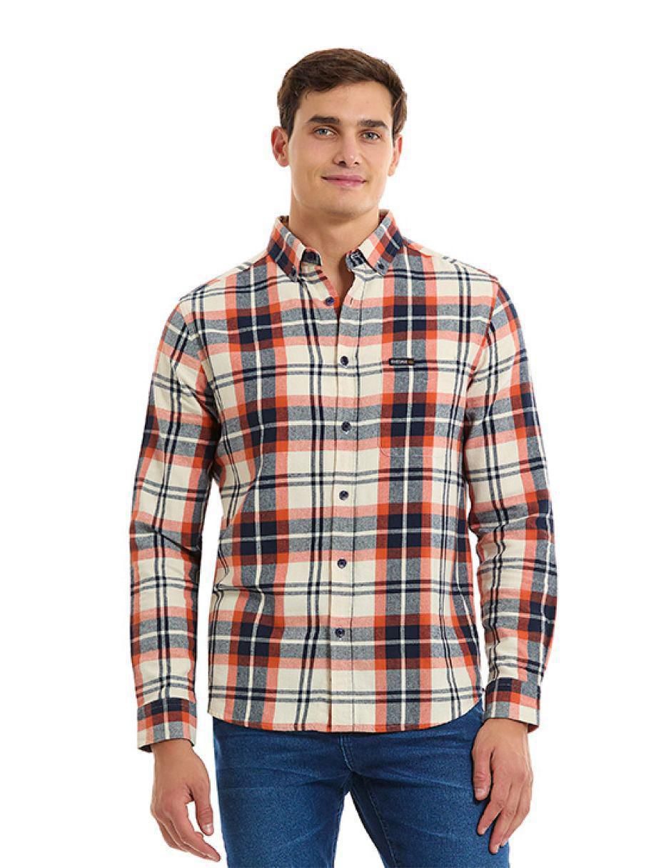Camisa casual de algodón manga larga para hombre Camisa casual de algodón manga larga para hombre