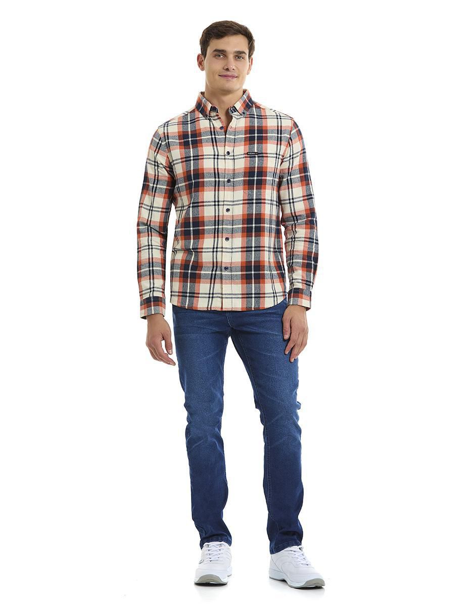 Camisa casual de algodón manga larga para hombre 6