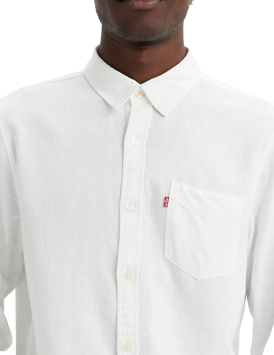 Camisa casual de lino manga larga para hombre 2