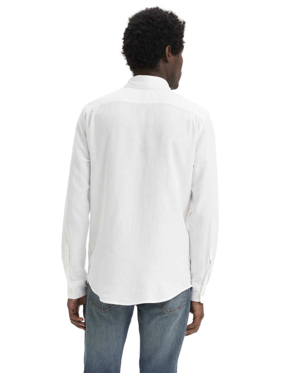 Camisa casual de lino manga larga para hombre 3