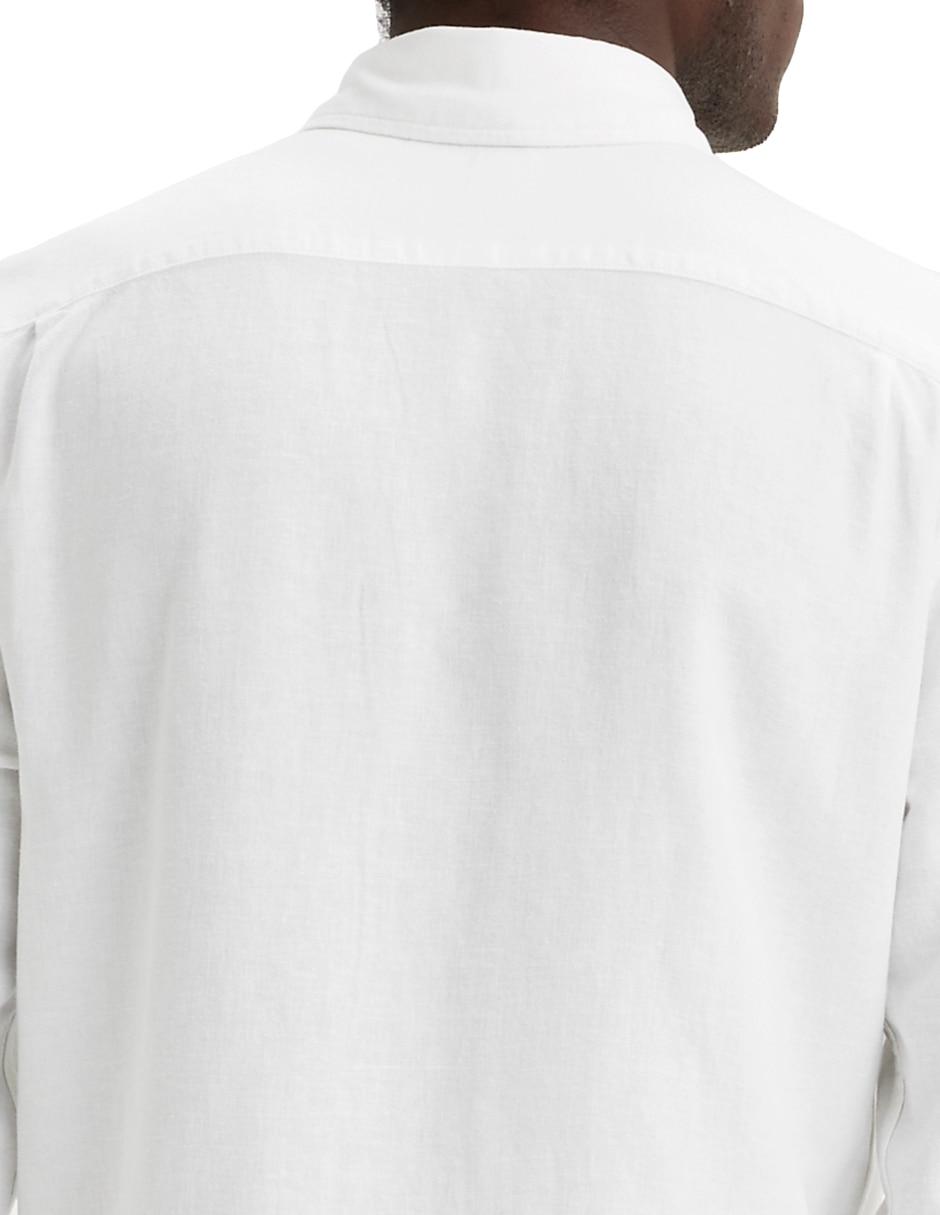 Camisa casual de lino manga larga para hombre 4