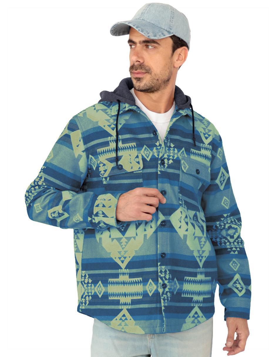 Chamarra casual capucha desmontable para hombre