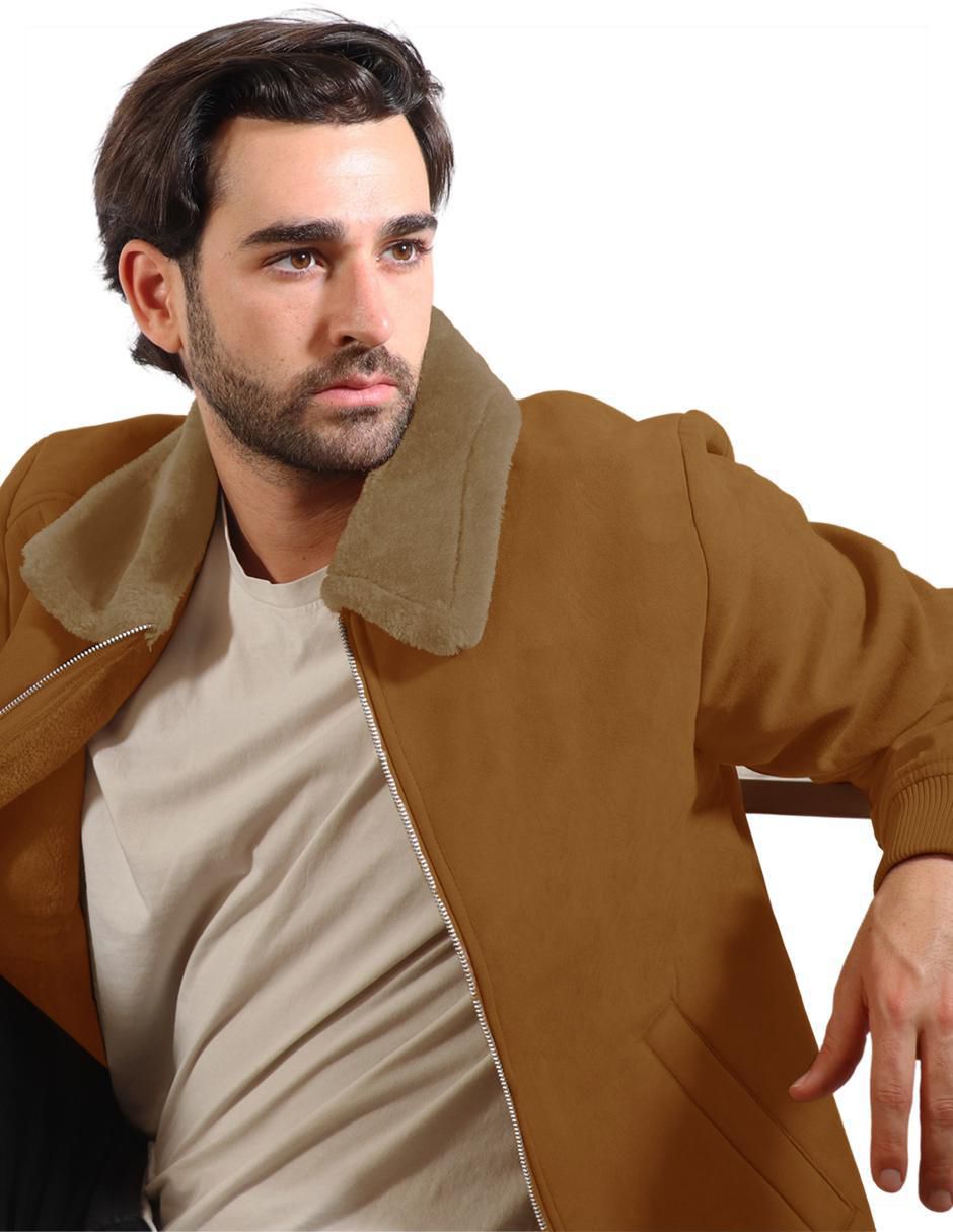 Chamarra casual de gamuza con bolsillos para hombre 3
