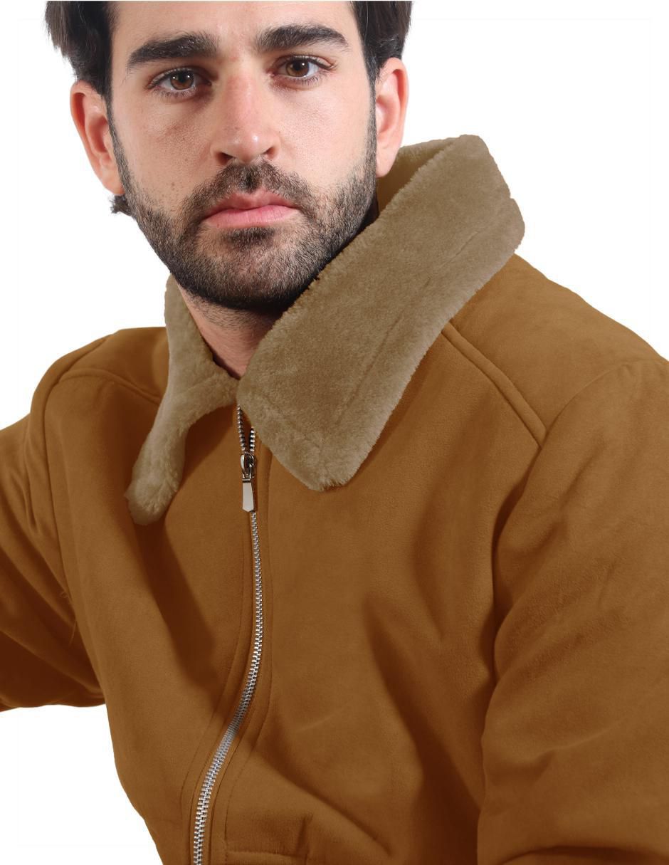 Chamarra casual de gamuza con bolsillos para hombre 4