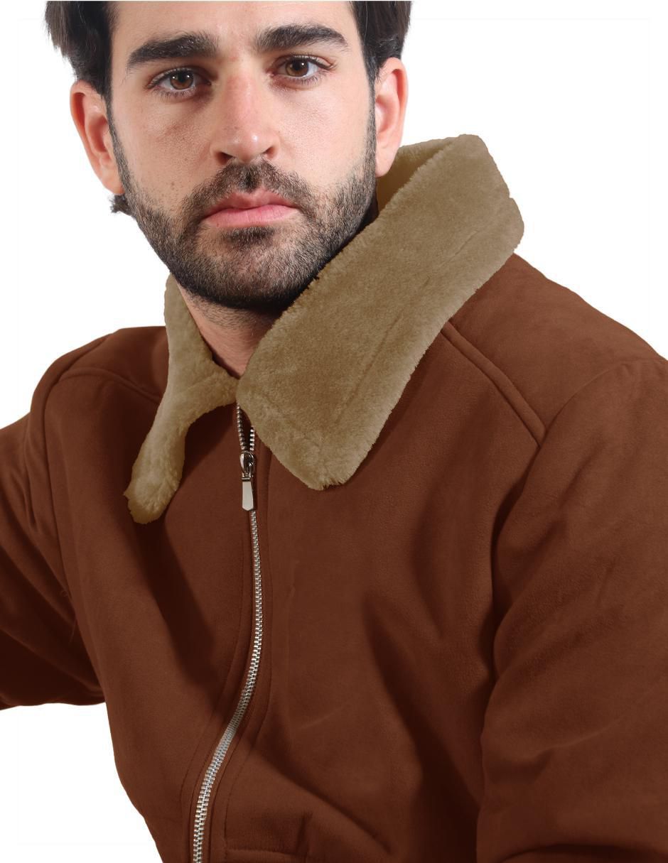 Chamarra casual Roosevelt de gamuza con bolsillos para hombre