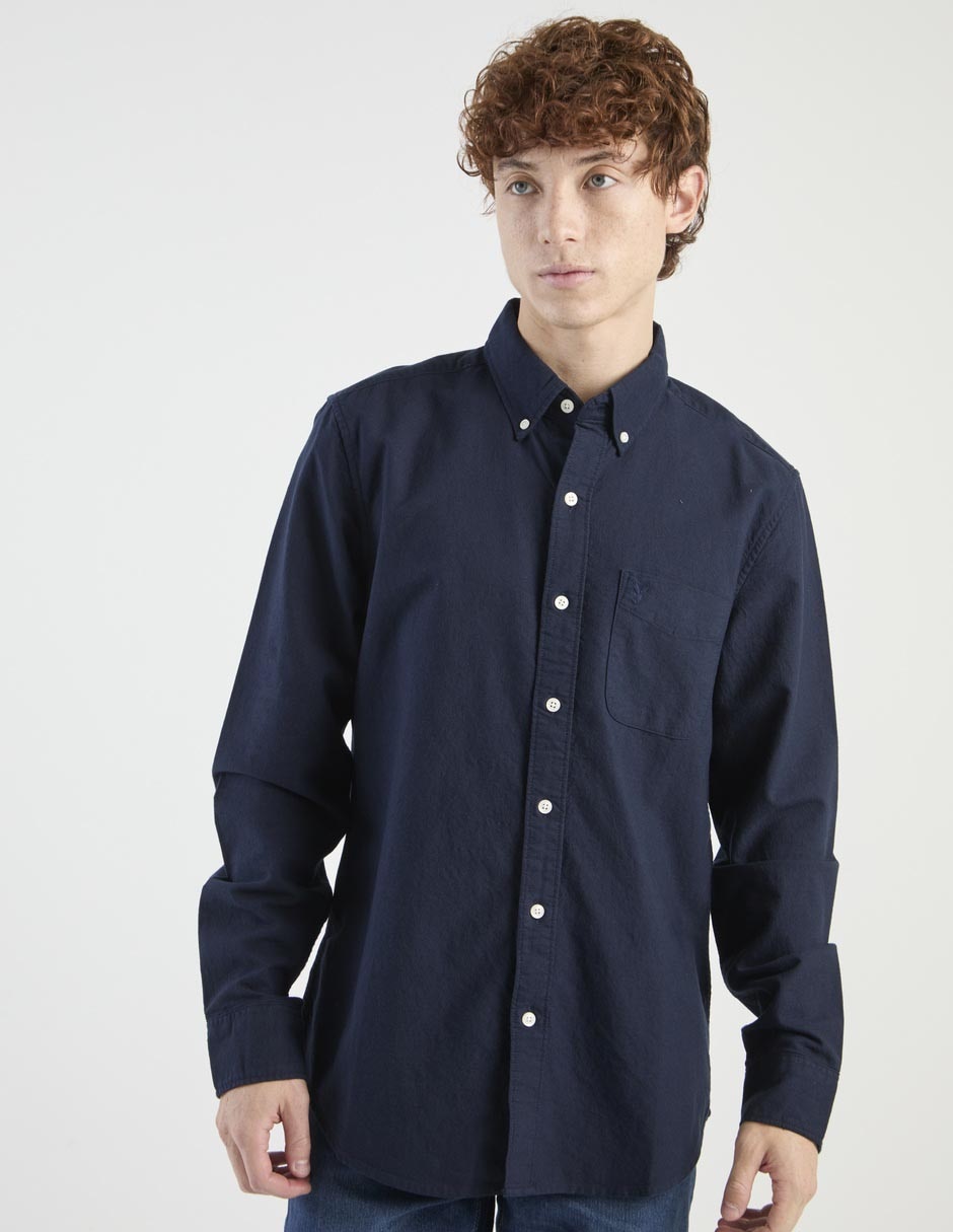 Camisa casual de algodón manga larga para hombre