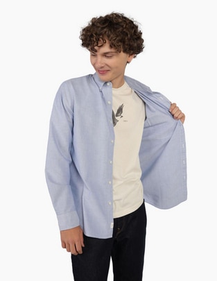 Camisa casual de algodón manga larga para hombre Camisa casual de algodón manga larga para hombre